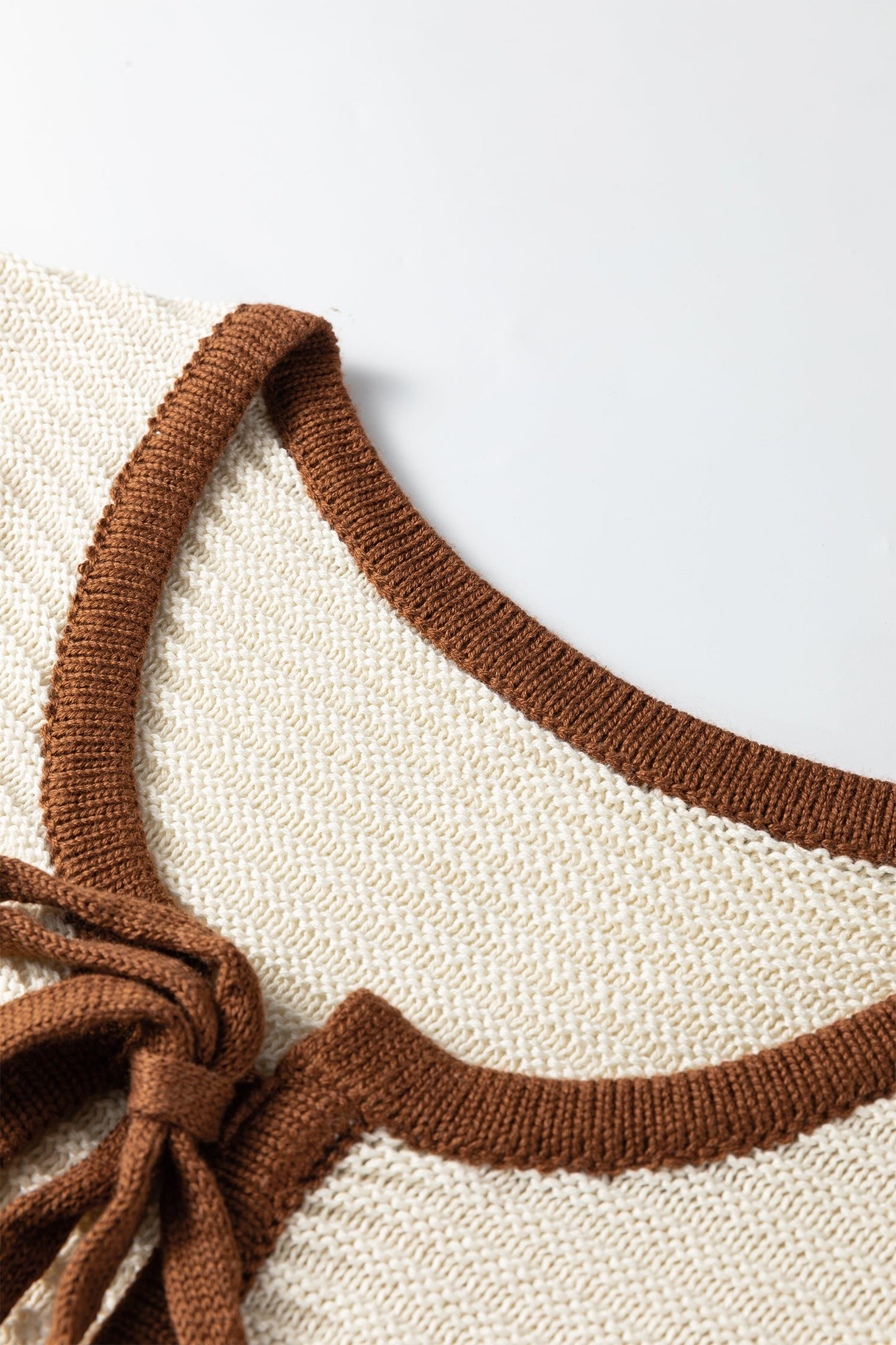 Front Tie Ribbed Knit Sweater Vest