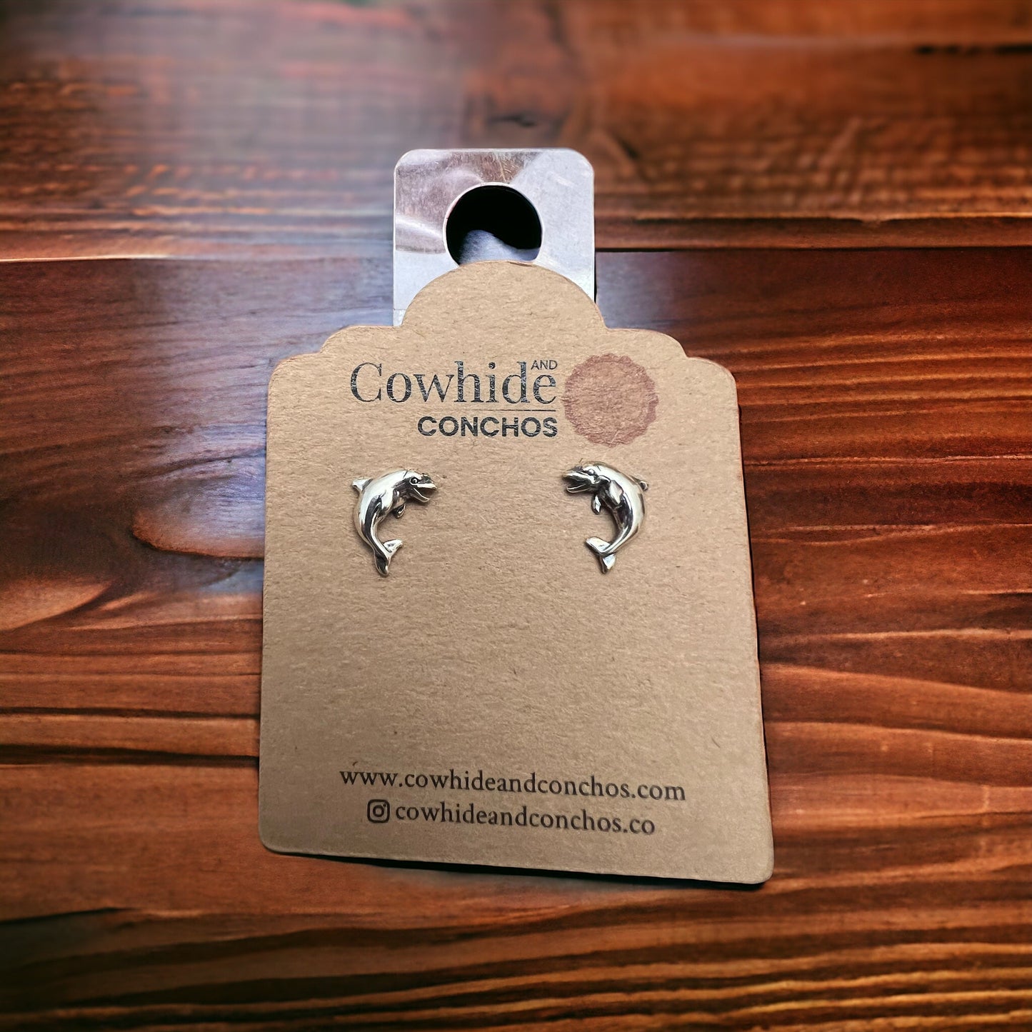Dolphin post earring - Sterling silver