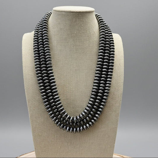 Fashion 3 Strand Saucer Pearl Necklace - 22 inch + 3