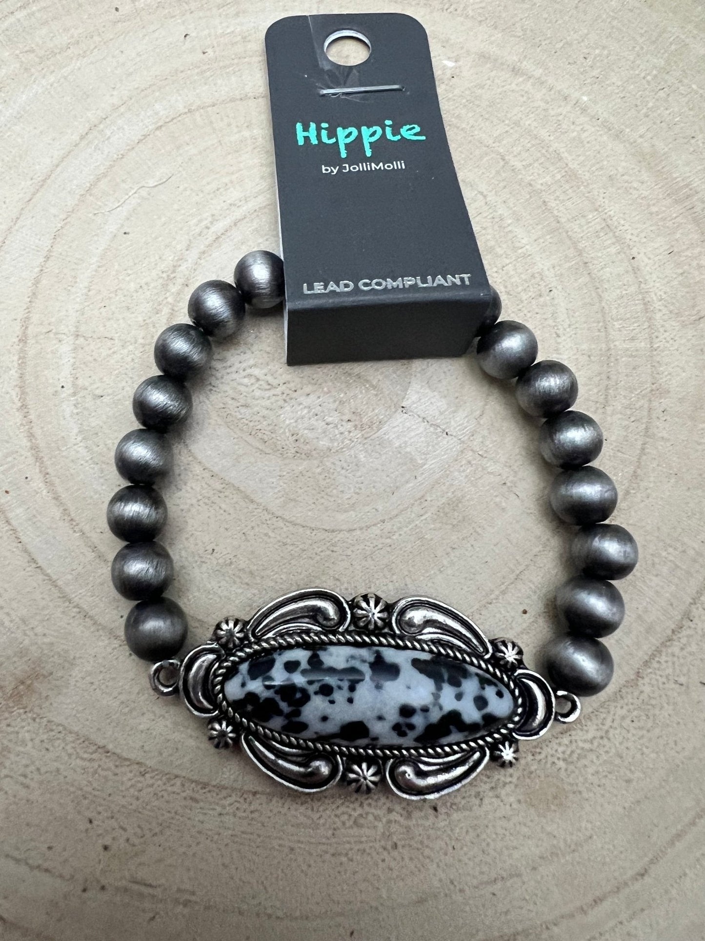 Faux White Buffalo Stretch Bracelet