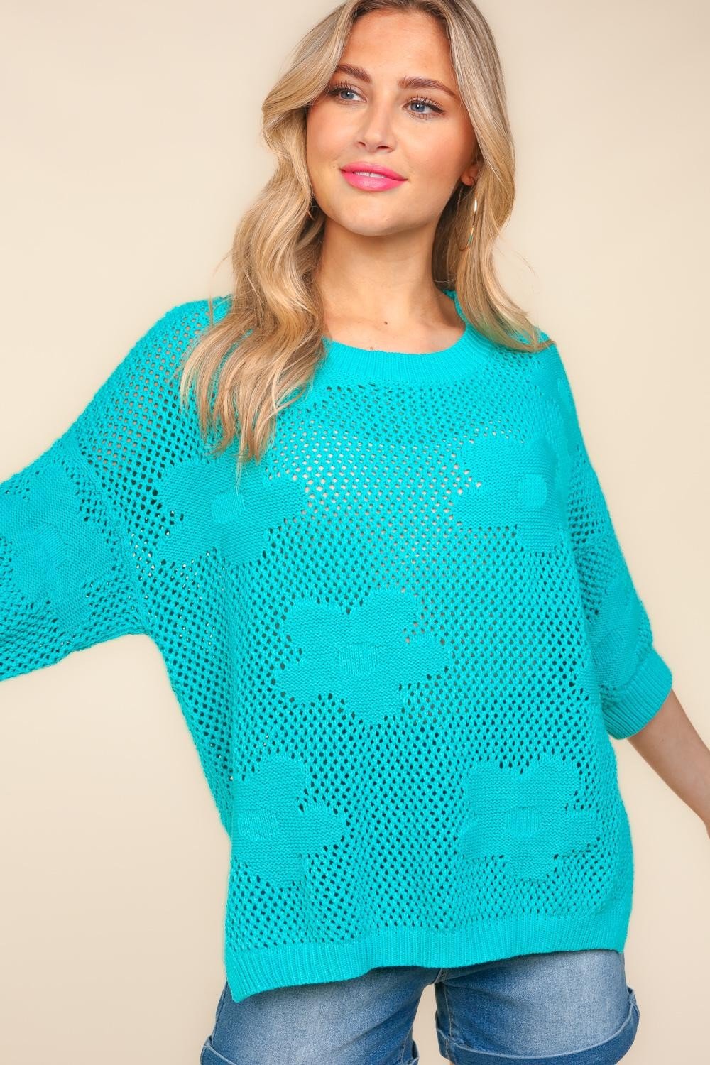 Floral Crochet Sweater Top