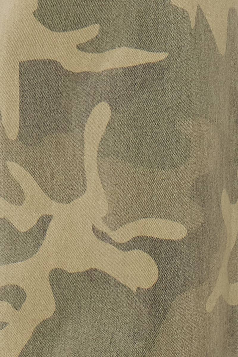 High Rise Camo Wide Leg Jeans by Kan Can