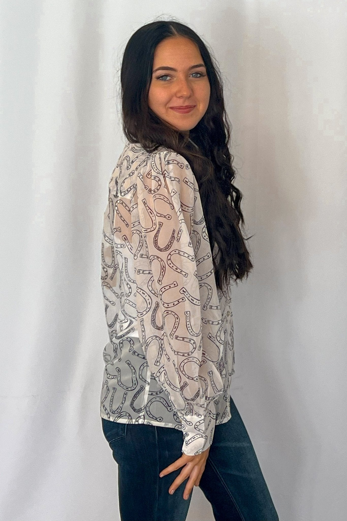Horseshoe Print Blouse