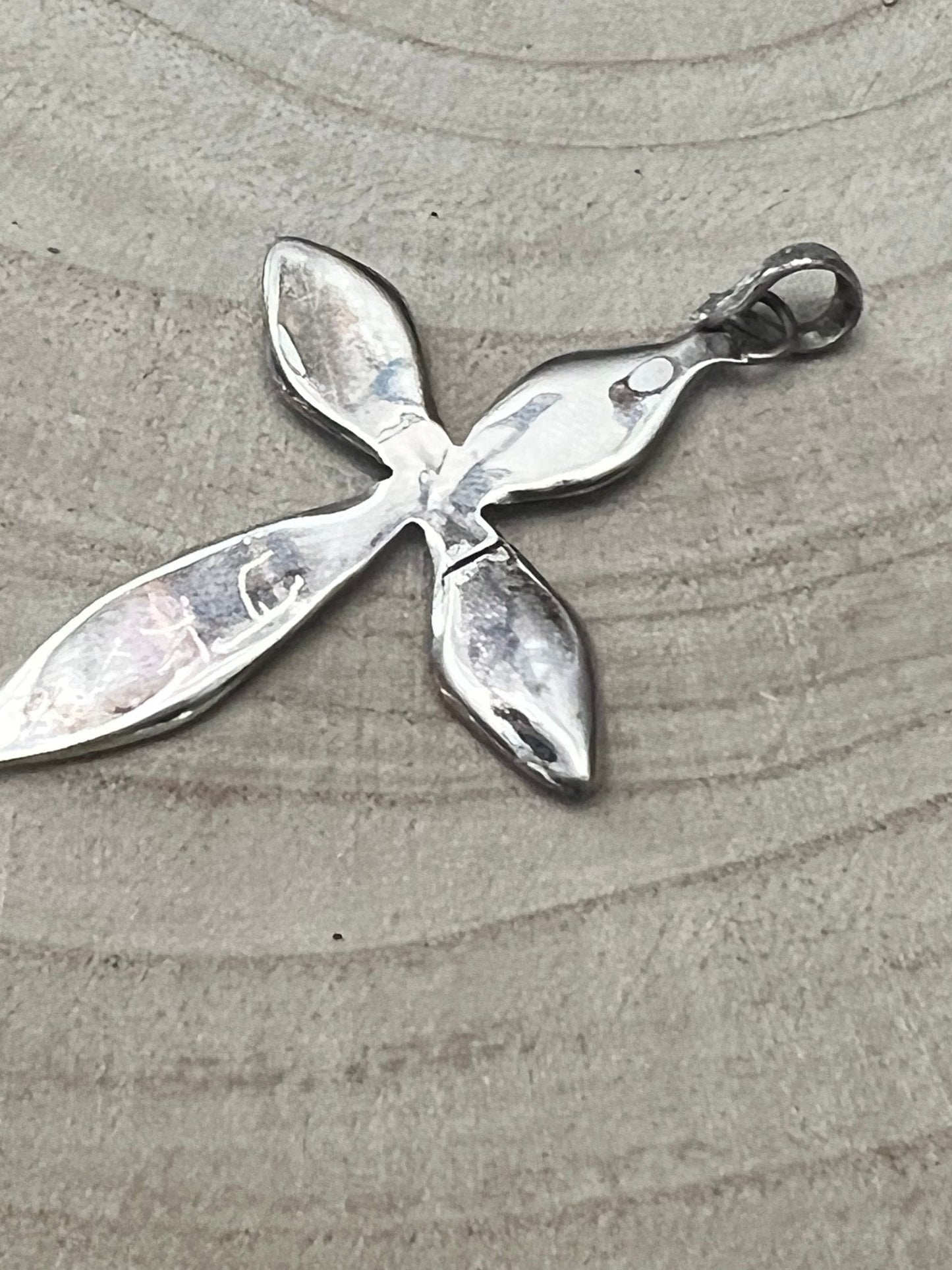 James Kee Turquoise and Opalite Inlay Cross Pendant
