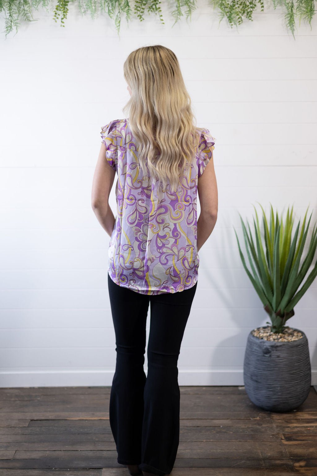 Lilac Split Neckline Blouse