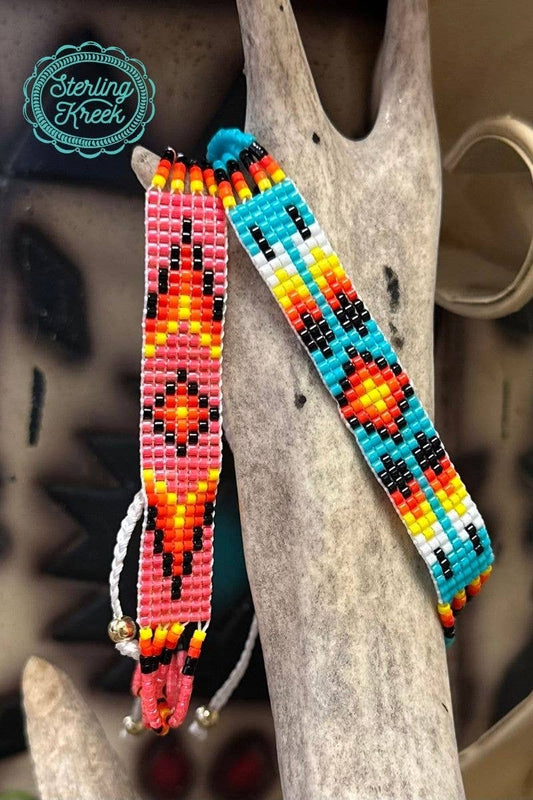 Pink New Mexico Beaded Bracelet