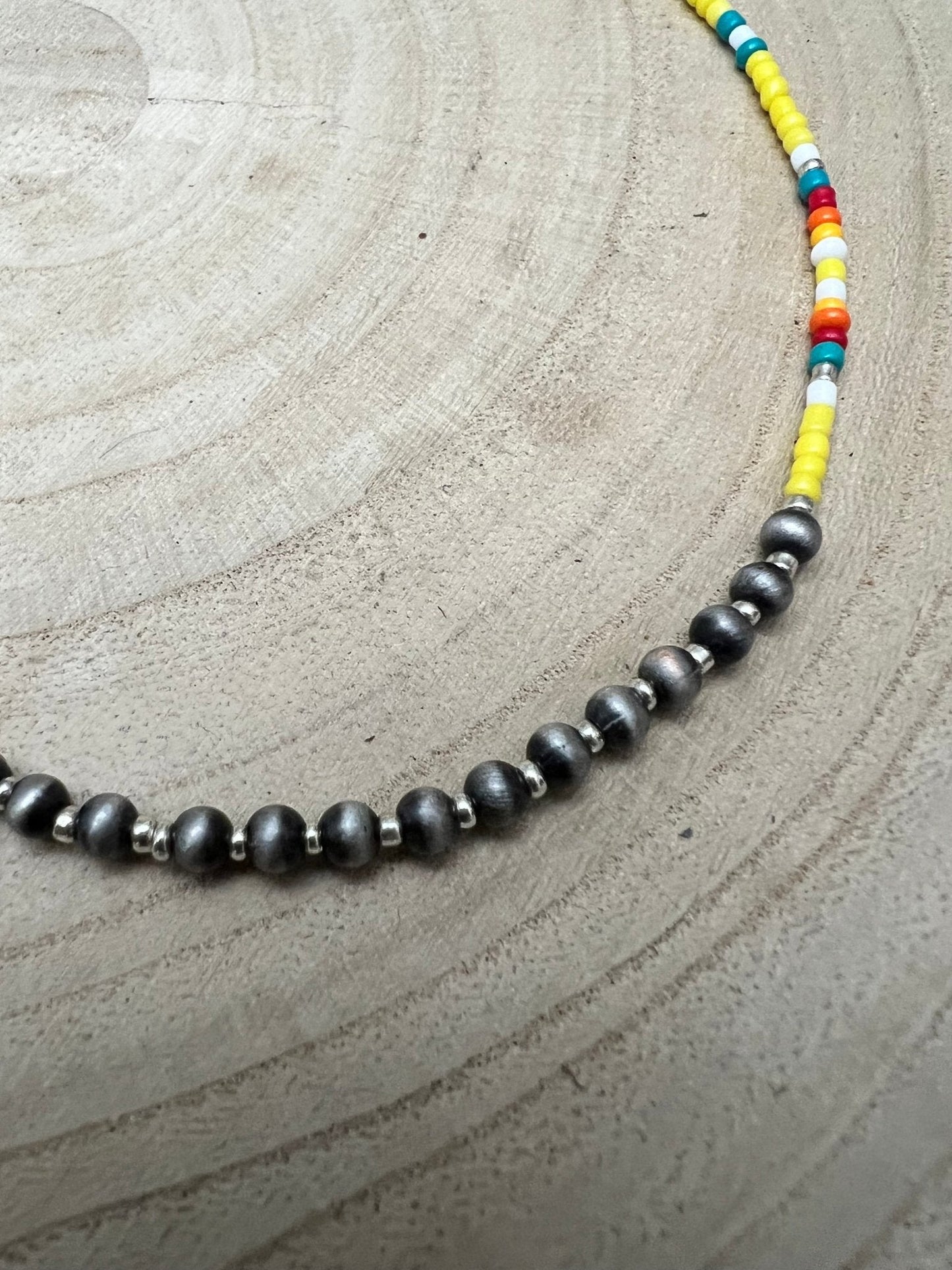 Seed Bead with Faux Navajo Pearl - 13 inch Choker - Deal of the Day!