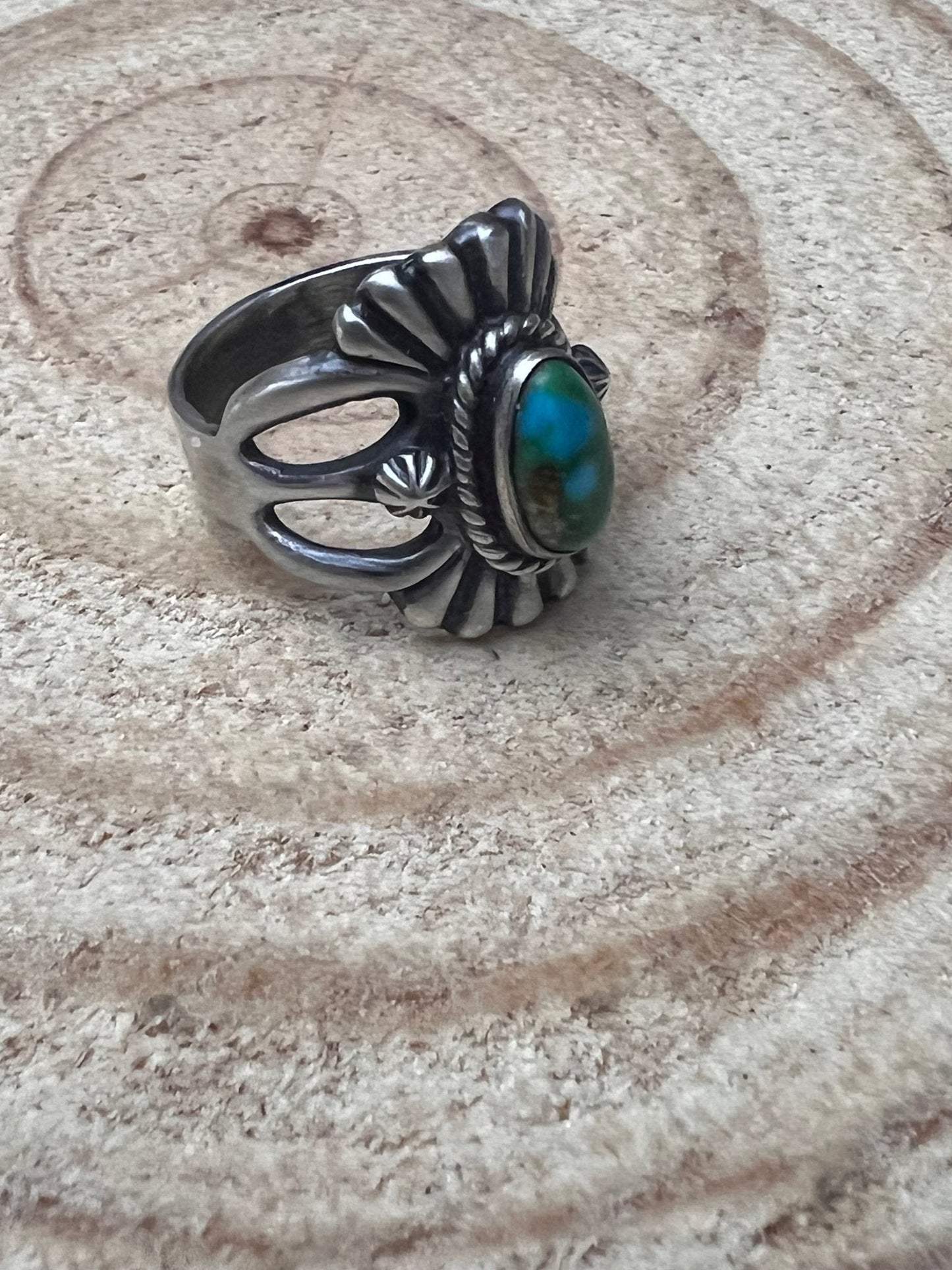 Sonoran Gold Sunray Ring by Victor Coriz - Size 9.5