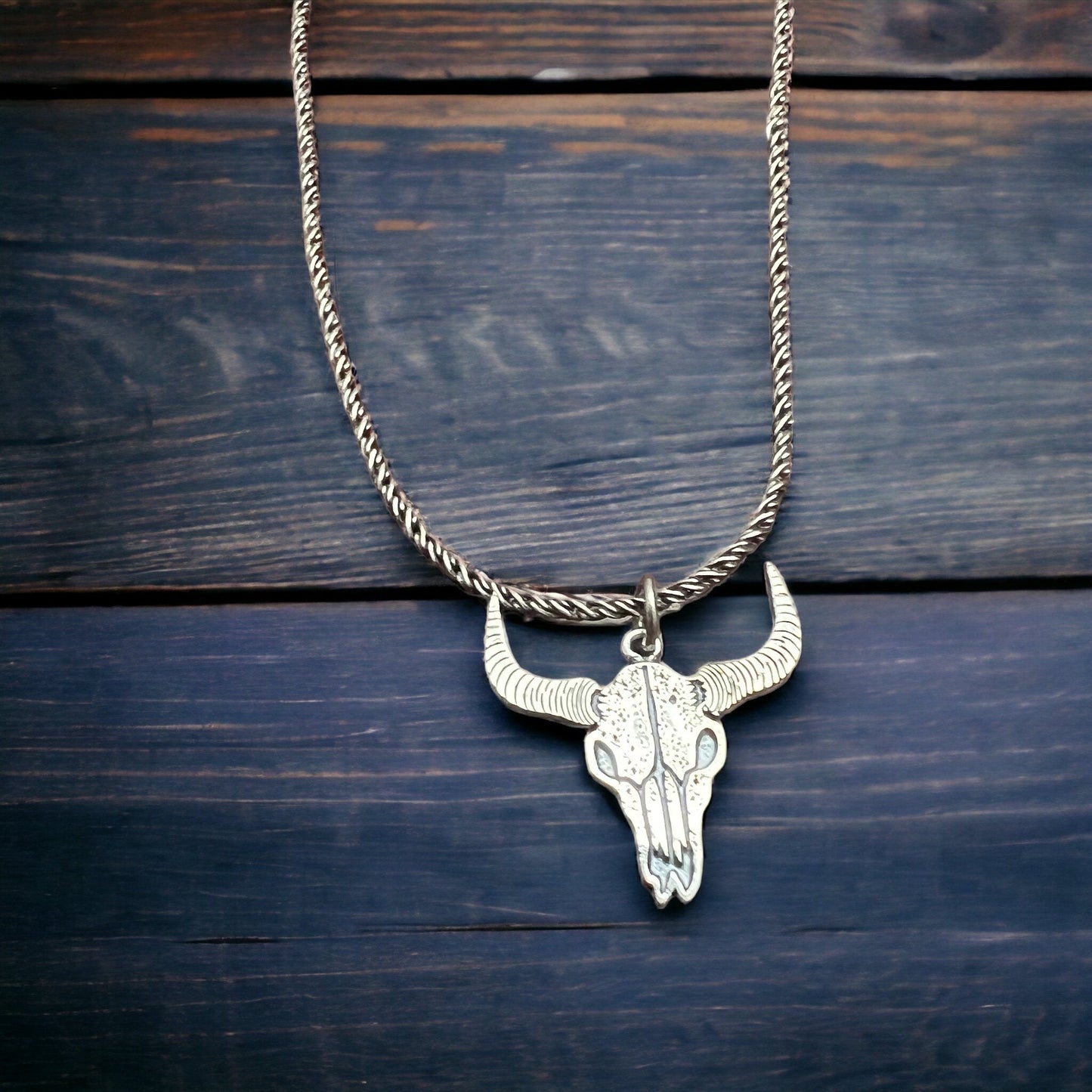 Sterling cow skull charm/pendant
