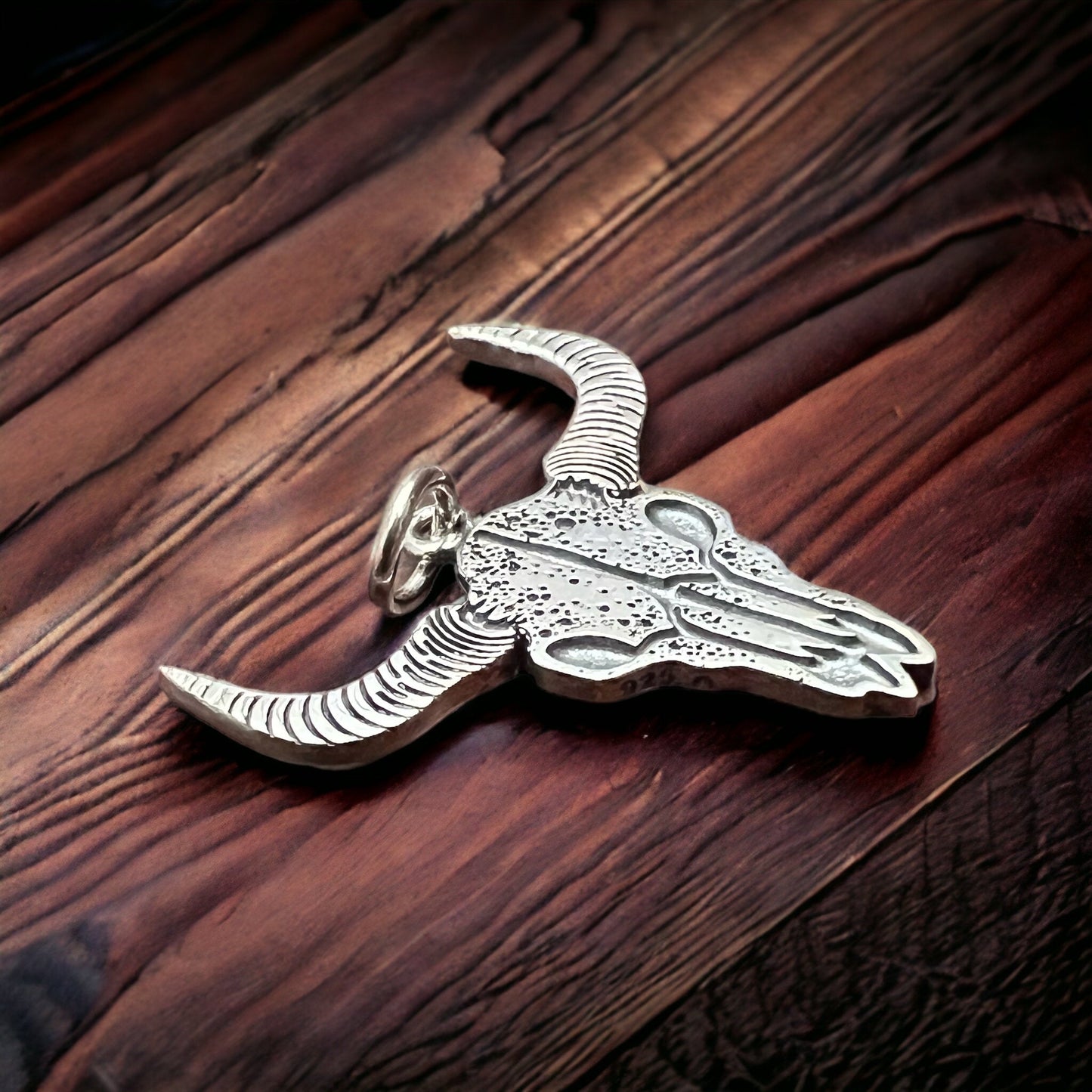 Sterling cow skull charm/pendant