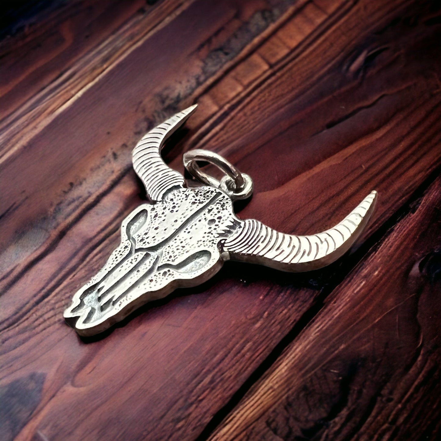 Sterling cow skull charm/pendant