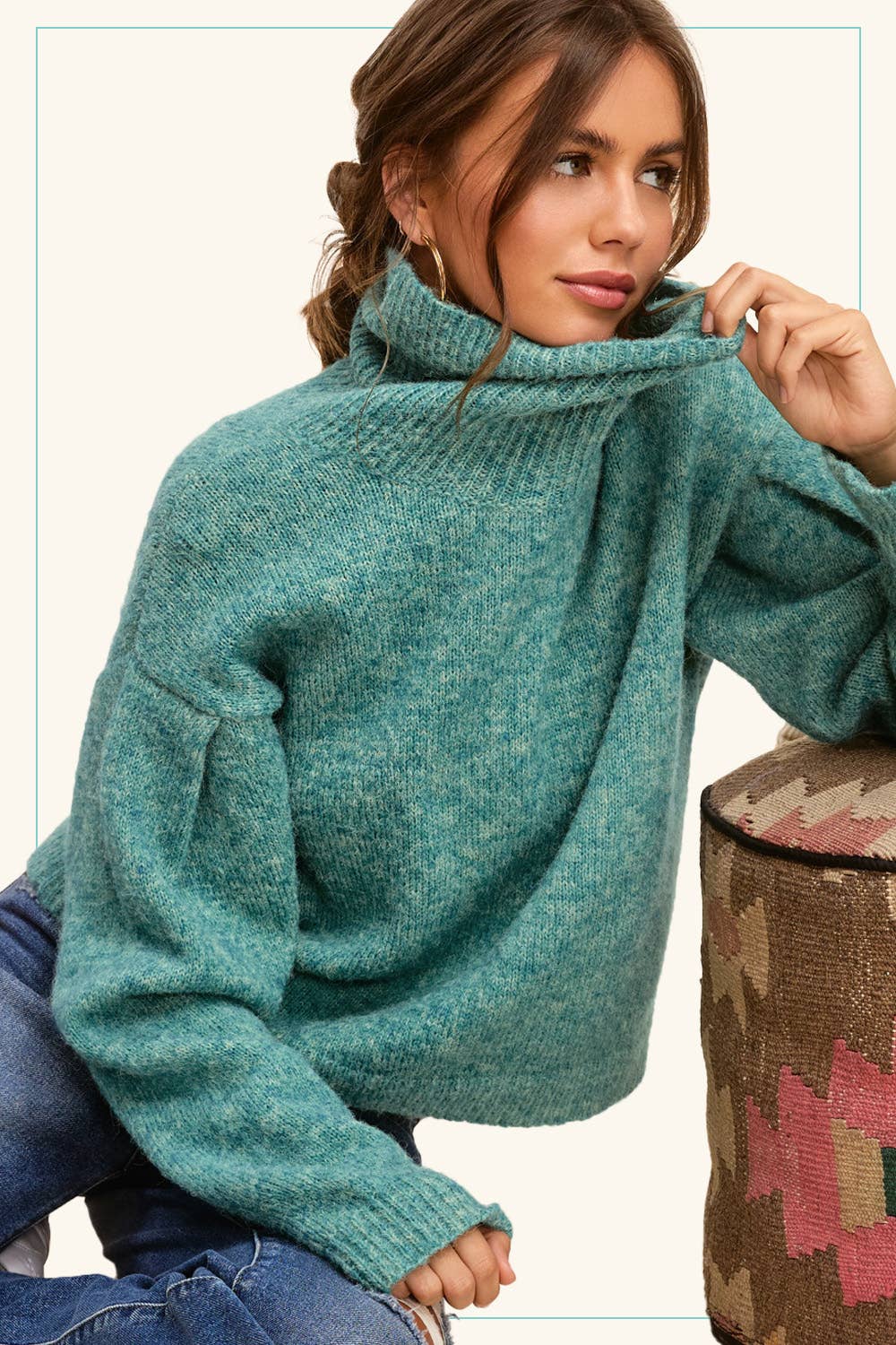 Turtleneck Long Sleeve Sweater - small remaining