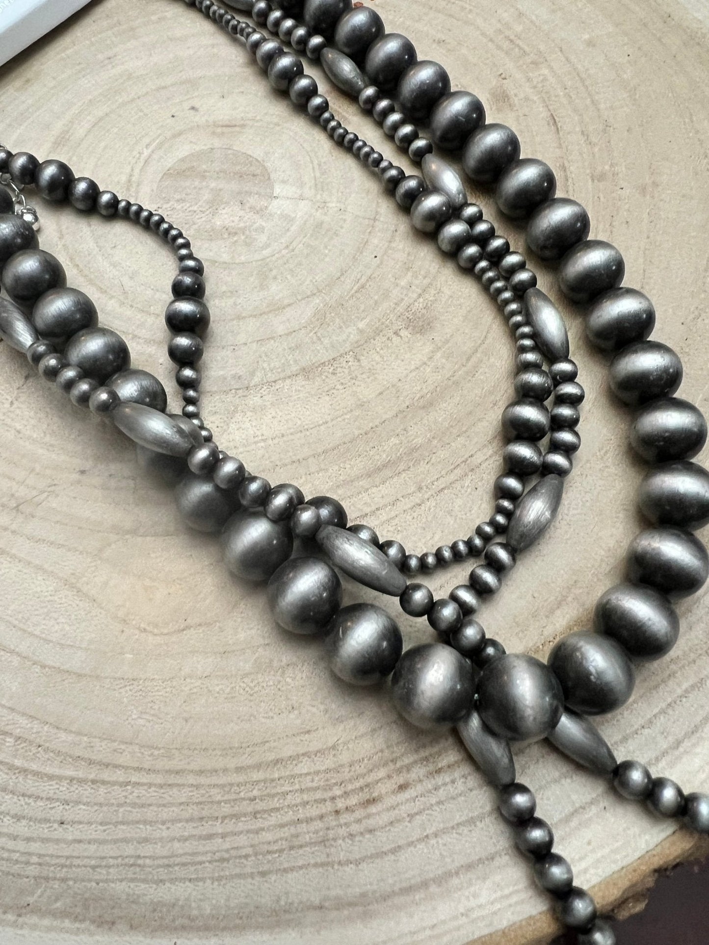 Western Faux Sterling Pearl Necklace Set - 18, 22 and 26 inch set