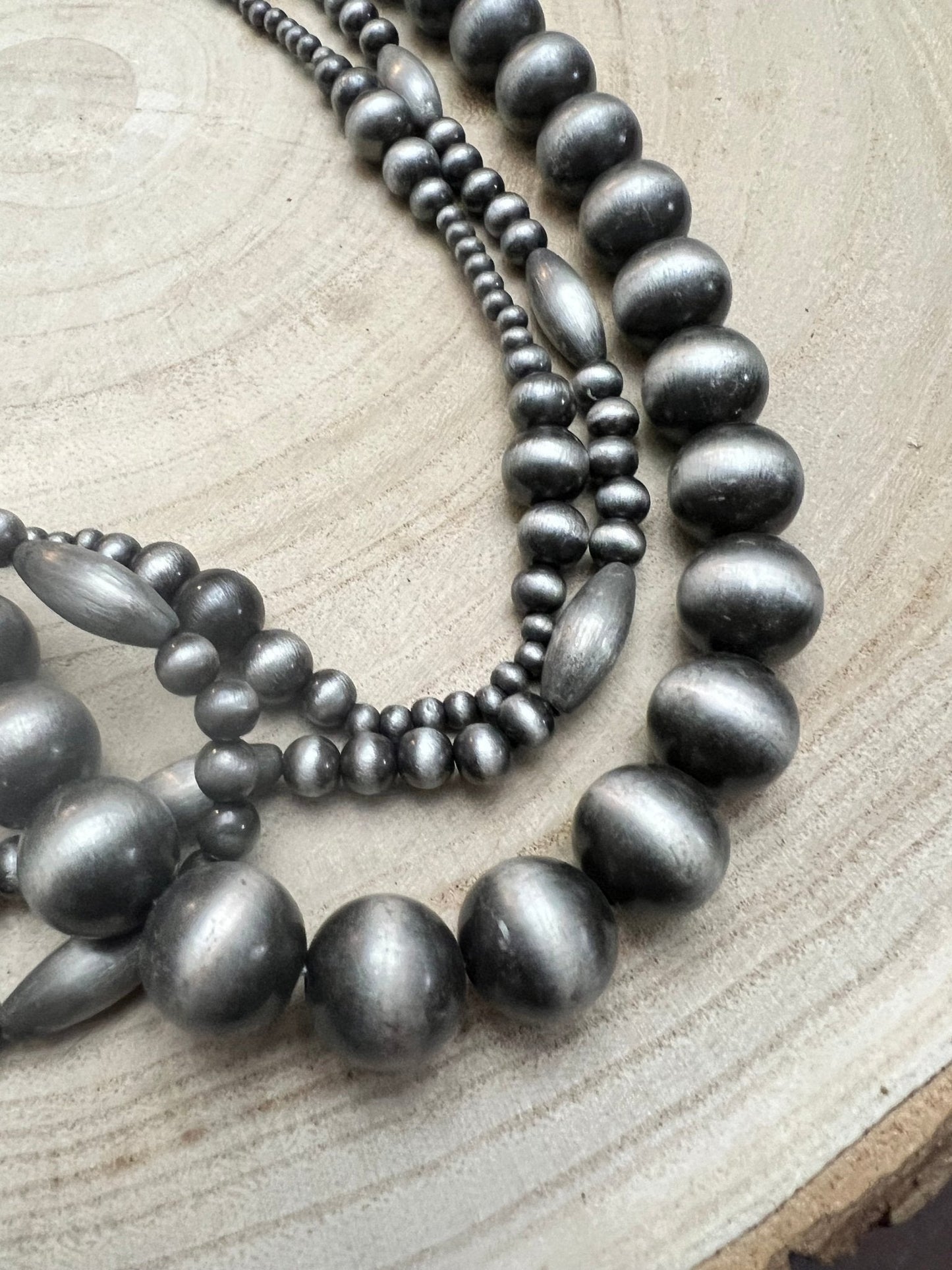 Western Faux Sterling Pearl Necklace Set - 18, 22 and 26 inch set